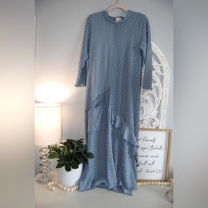 Zadie B’s light dusty blue modest dress